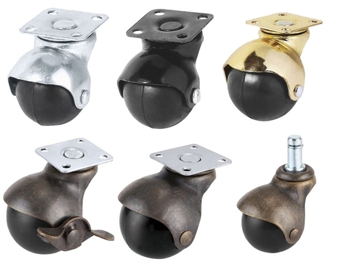 19-24mm TPR Plastic Soft Casters Wheels 144Lbs Load Capacity