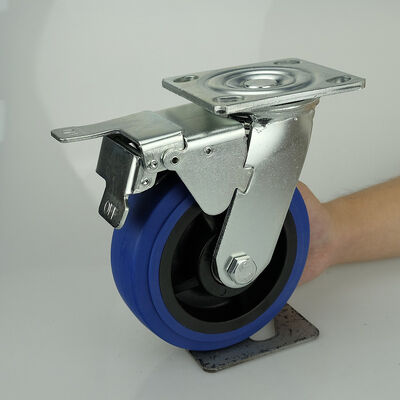 Heavy Duty Casters Iron PU Caster Wheel Incorporating Dual Ball Bearings Ensuring Smooth Rolling and High Load Capacity