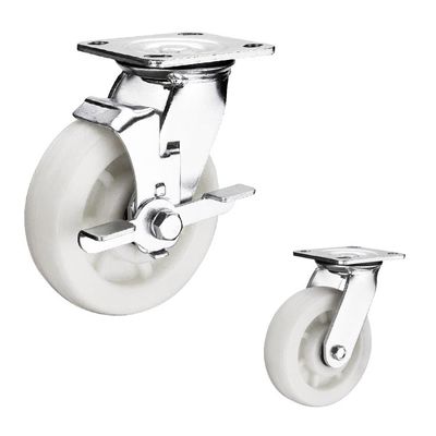 400kg Loading 4" Nylon Heavy Duty Casters With Side Brake Wholesale