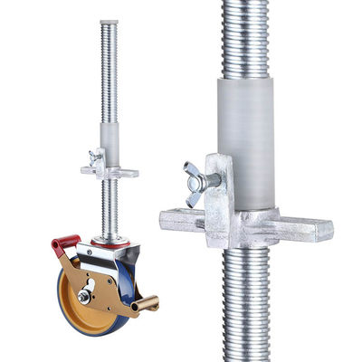 125mm PU Adjustable Scaffold Wheels , 300kg Capacity Caster Wheel Scaffolding