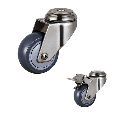 3" PU Gray Color Bolt Hole Medium Duty Swivel Locking Caster