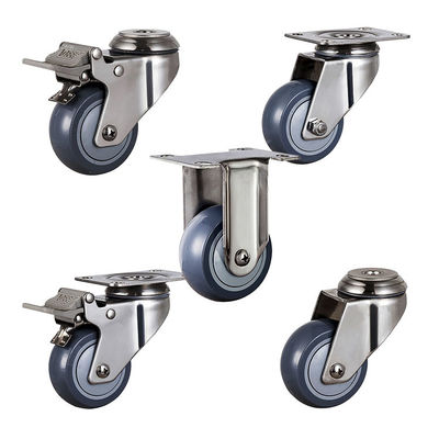 3" PU Gray Color Bolt Hole Medium Duty Swivel Locking Caster
