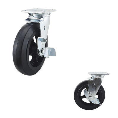 250kg Capacity Rubber Heavy Duty Casters 200mm Diameter