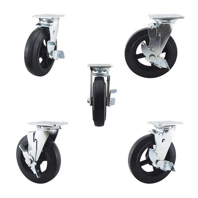 250kg Capacity Rubber Heavy Duty Casters 200mm Diameter