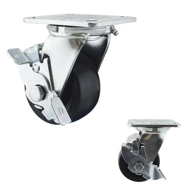 Side Brake 660lbs Load Capacity Heavy Duty Casters Swivel Plate