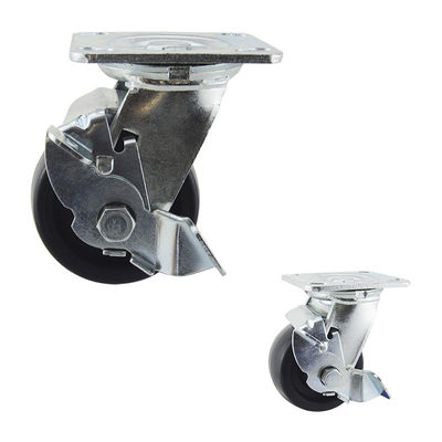 Side Brake 660lbs Load Capacity Heavy Duty Casters Swivel Plate