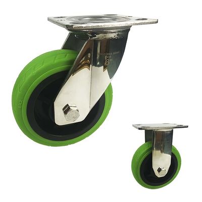 150x50mm Soft Wheel Heavy Duty Swivel Type Double Lock 304SS TPR Stainless Steel Casters
