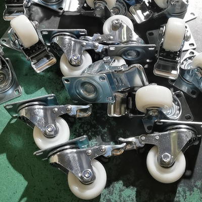 Small Trolley Wheels Soft PP Core PVC Casters 2" Threaded Stem Swivel Castors