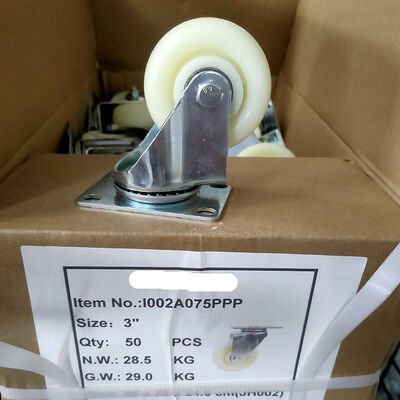 स्टील आवास सामग्री के साथ नीले रबर के रोलर्स पहियों गोदाम और टिकाऊ रोलर्स की आवश्यकता उपकरण के लिए एकदम सही है