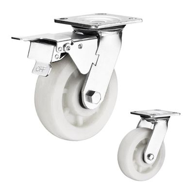 400kg Loading 4" Nylon Heavy Duty Casters With Side Brake Wholesale