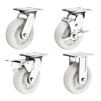 400kg Loading 4" Nylon Heavy Duty Casters With Side Brake Wholesale