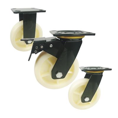 Polyethylene 150x42mm Heavy Duty Casters With Green Painted Bracket