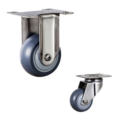 3" PU Gray Color Bolt Hole Medium Duty Swivel Locking Caster