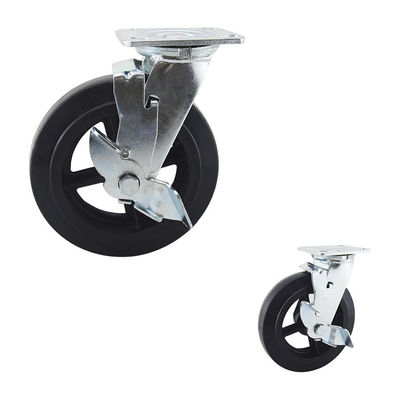 250kg Capacity Rubber Heavy Duty Casters 200mm Diameter