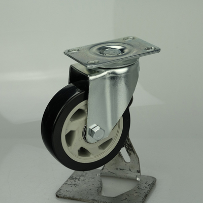 4 Inch Black PVC Hollow Core Caster Wheel Swivel Plate Ball Bearing
